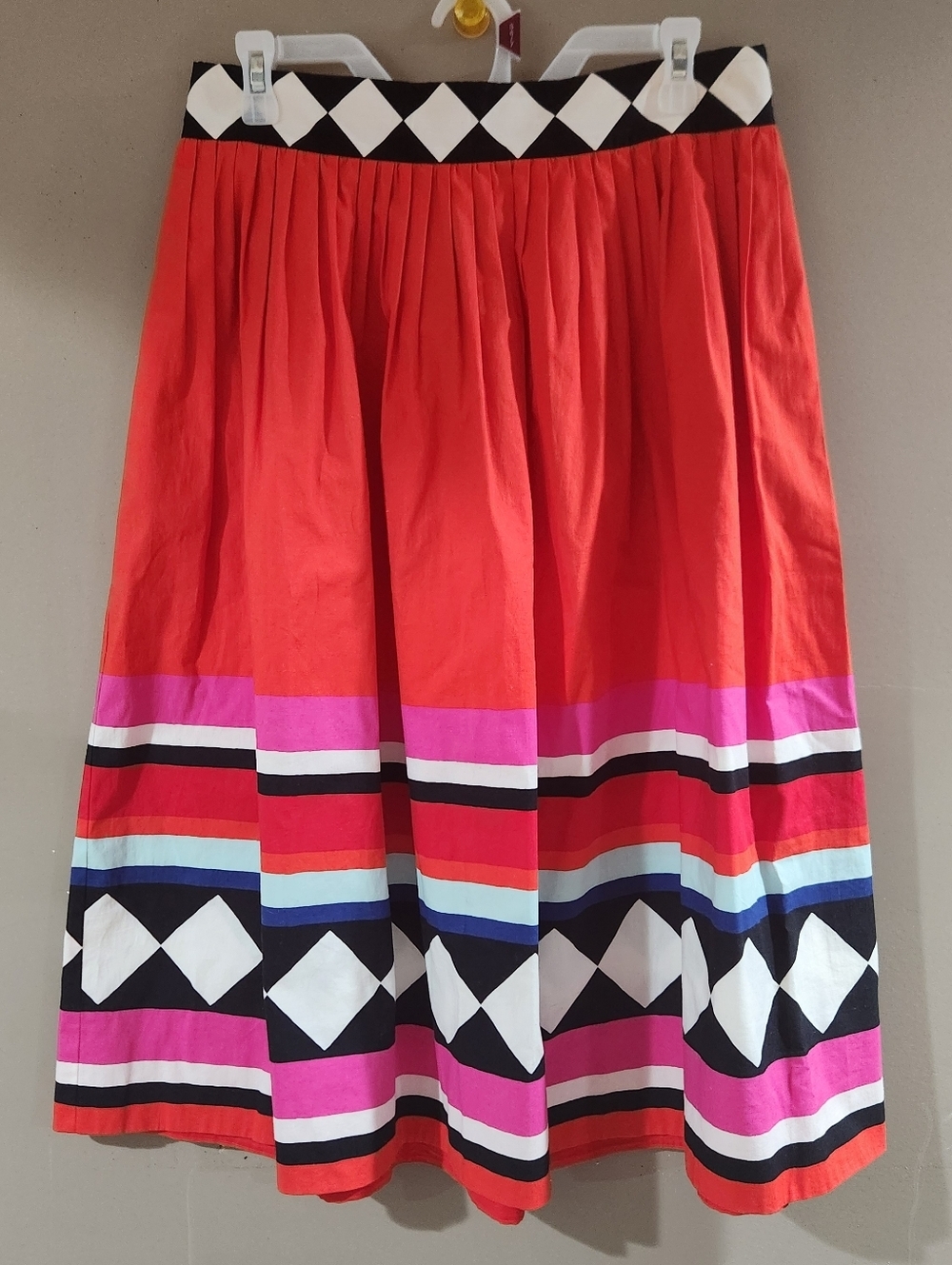 KATE SPADE Geo Border Poplin Skirt Haute HAUTE STUFF Size 10